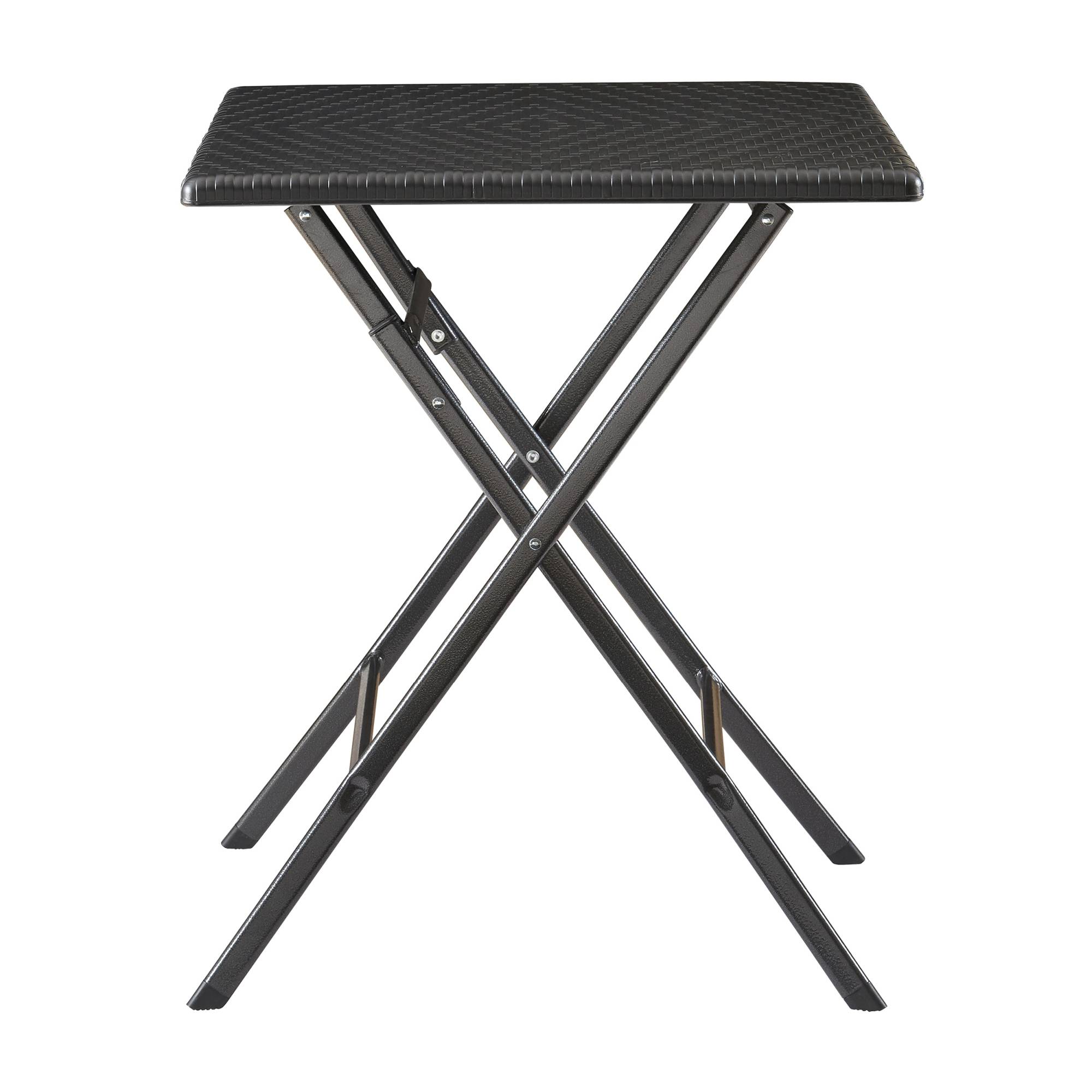 Table de camping pliante Mark 62 x 62 x 73 cm effet rotin noir [en.casa] - Imagen 5