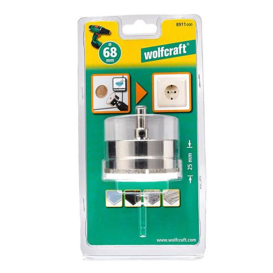 Wolfcraft - Trépan diamant Ceramic WOLFCRAFT 8911000 - Ø 68mm - 25mm Wolfcraft - Imagen 2
