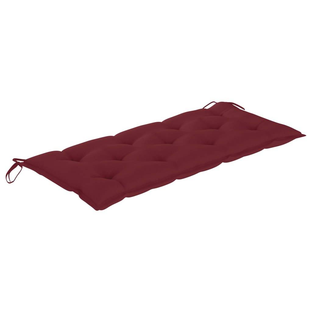 PANGIVO - Banc de jardin bois d'acacia et tissu rouge bordeaux 120 x 58 x 90 cm - PANGIVO - Image 5