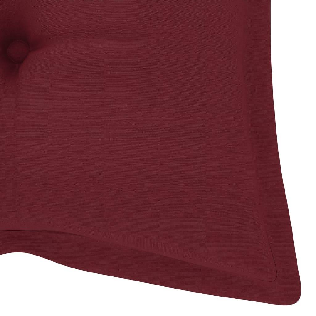 PANGIVO - Banc de jardin bois d'acacia et tissu rouge bordeaux 120 x 58 x 90 cm - PANGIVO - Image 8