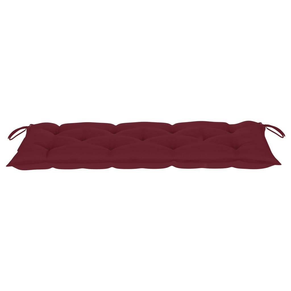 PANGIVO - Banc de jardin bois d'acacia et tissu rouge bordeaux 120 x 58 x 90 cm - PANGIVO - Image 6