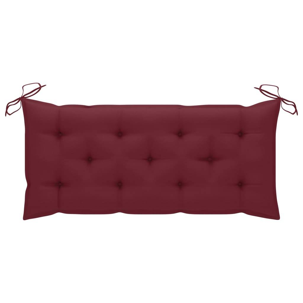 PANGIVO - Banc de jardin bois d'acacia et tissu rouge bordeaux 120 x 58 x 90 cm - PANGIVO - Image 7