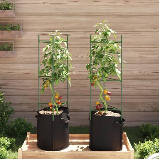 PANGIVO - Cage à tomates avec sacs à plantes acier et PP vert et noir 32 x 29 x 116 cm - PANGIVO - Image 3