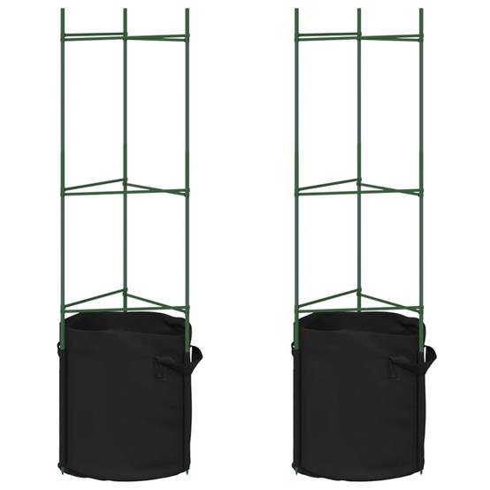 PANGIVO - Cage à tomates avec sacs à plantes acier et PP vert et noir 32 x 29 x 116 cm - PANGIVO - Image 2