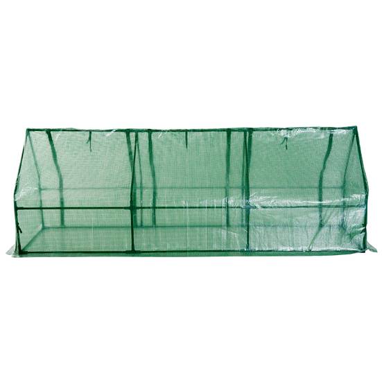 Mini Serre de Jardin mini serre tunnel 180L x 90l x 90H cm toit pointu Acier PE Haute densité 140 g/m² Anti-UV 3 fenêtres avec Zip enroulables Vert - Image 9