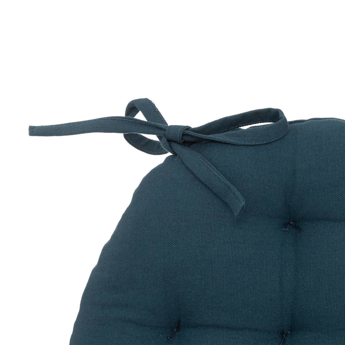 Lot de 4 Galettes de chaise en Coton Bleu egeen D 38 cm - Imagen 2