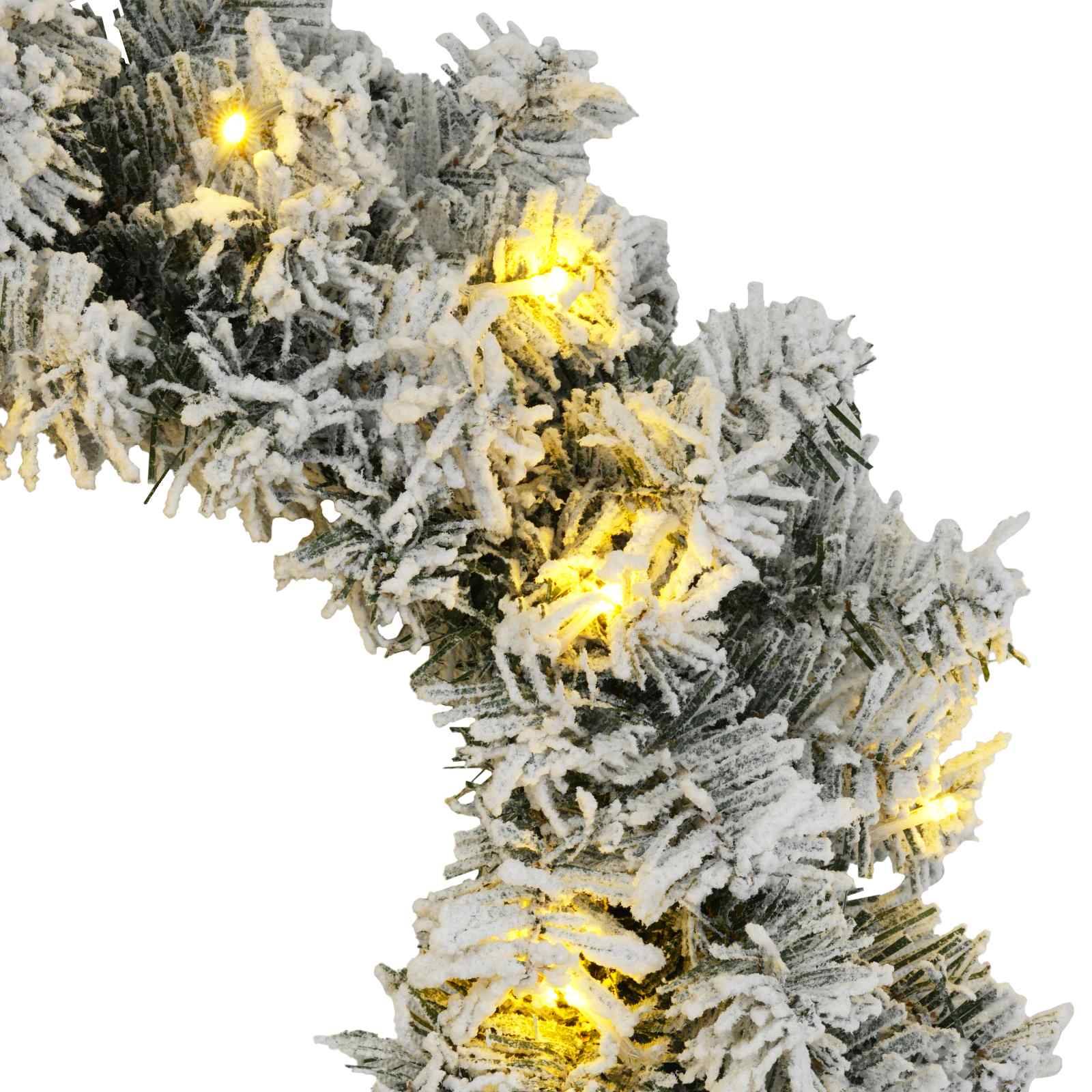 Vidaxl - Couronne de Noël Vert et blanc Ø 50 cm PVC 25 LED vidaXL 42056965 - Image 7