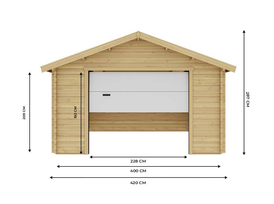 Direct Abris - Garage Bois TORONTO Porte Sectionnelle 19,2m2 - 1 Voiture - Imagen 2