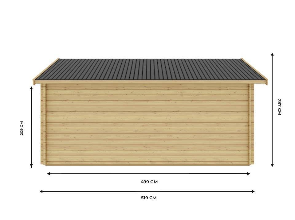 Direct Abris - Garage Bois TORONTO Porte Sectionnelle 19,2m2 - 1 Voiture - Imagen 5