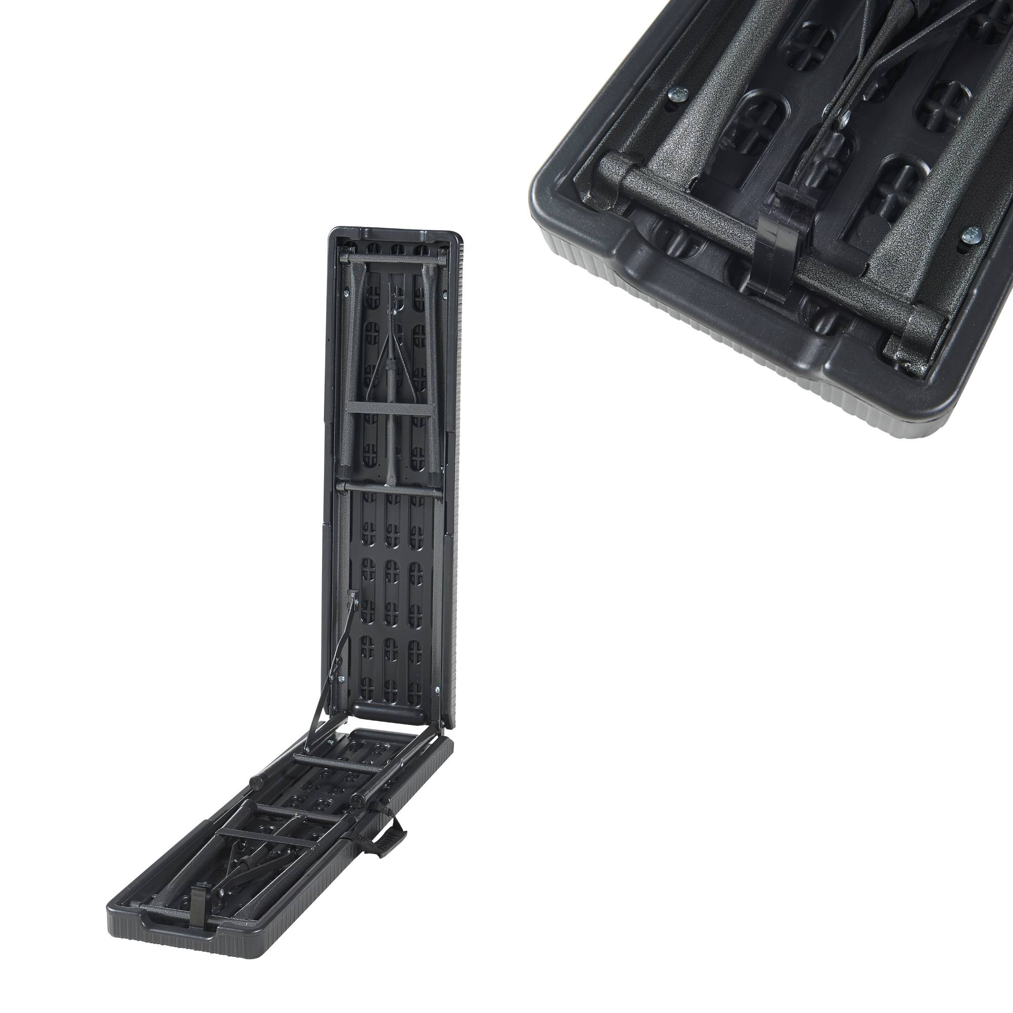 Lot de 2 bancs de camping pliables Mark 180 x 25 x 43 cm effet rotin noir [en.casa] - Image 6