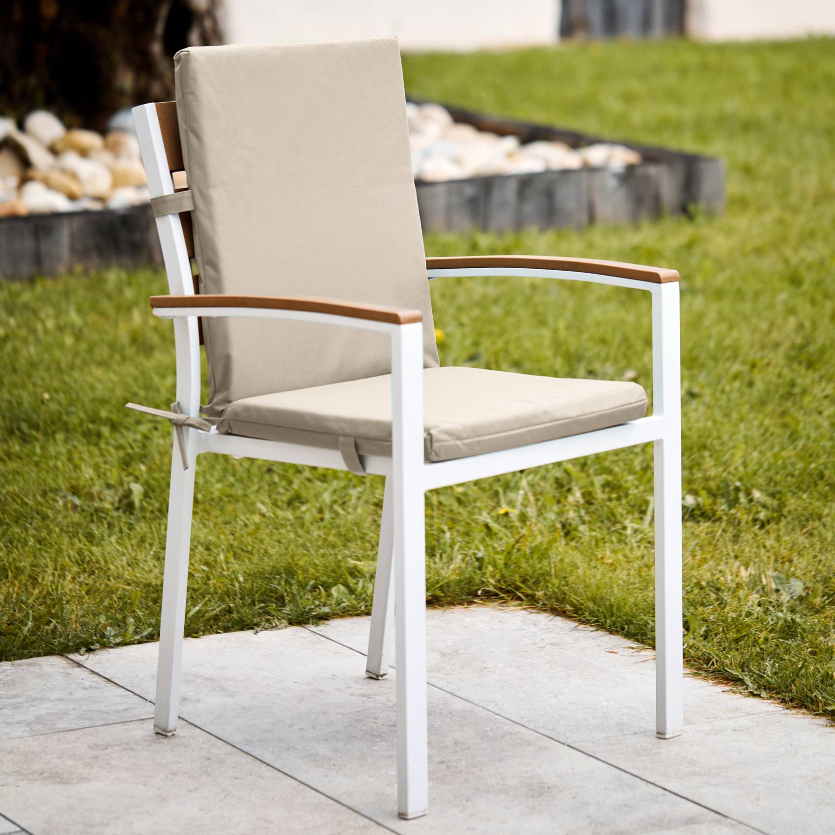 Home Maison - Coussin de fauteuil extérieur assise et dossier MINORQUE - HOME MAISON - Polyester - Beige - Imagen 2