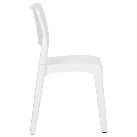 Lot de 2 Chaises de jardin - Chaises d'extérieur - Fauteuils de jardin Blanc Polypropylène-JU12398 - Image 5