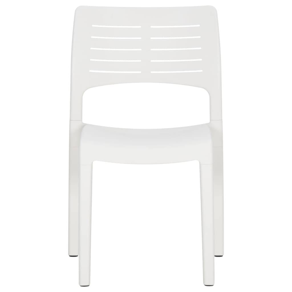 Lot de 2 Chaises de jardin - Chaises d'extérieur - Fauteuils de jardin Blanc Polypropylène-JU12398 - Image 4