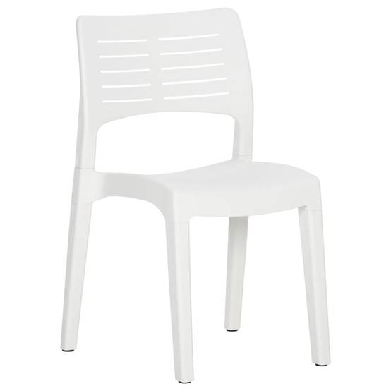 Lot de 2 Chaises de jardin - Chaises d'extérieur - Fauteuils de jardin Blanc Polypropylène-JU12398 - Image 3