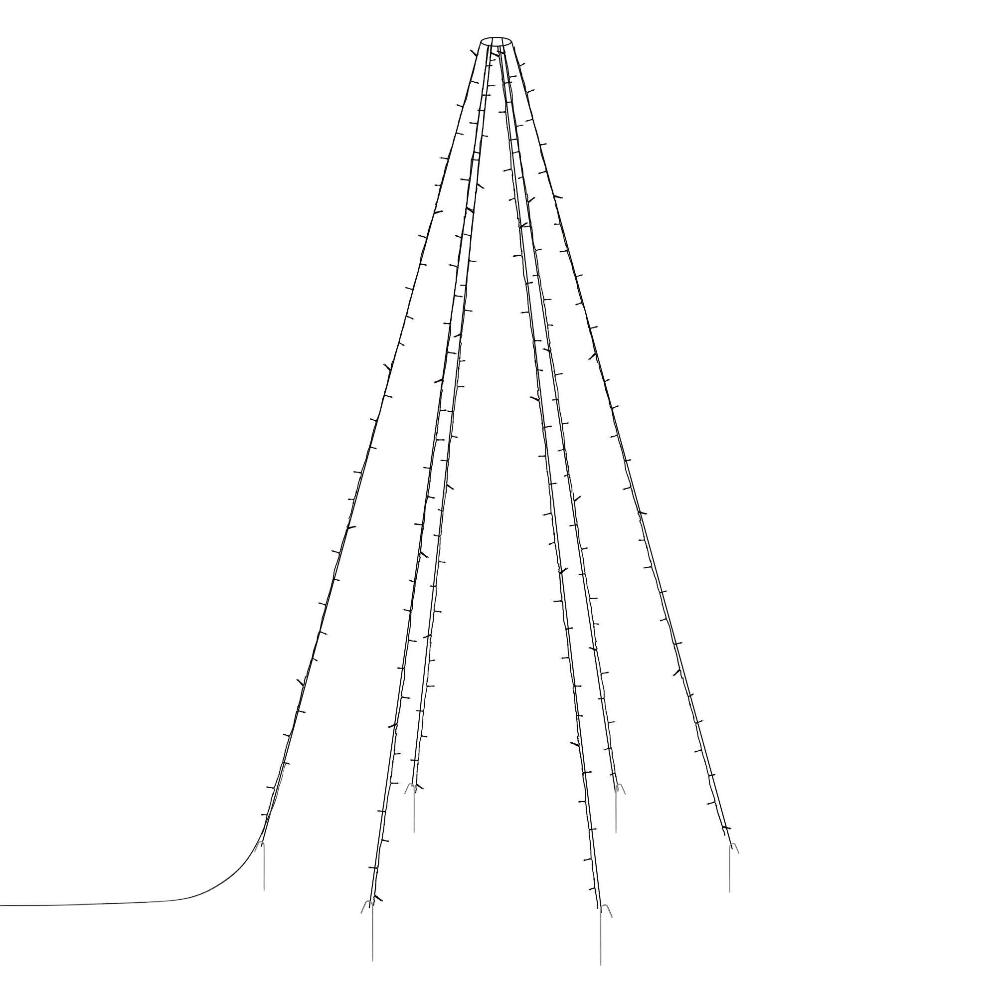Ecd-Germany - Chaîne lumineuse de Noël pour mât drapeau guirlandes de lumières 2m à LED IP-44 - Imagen 7