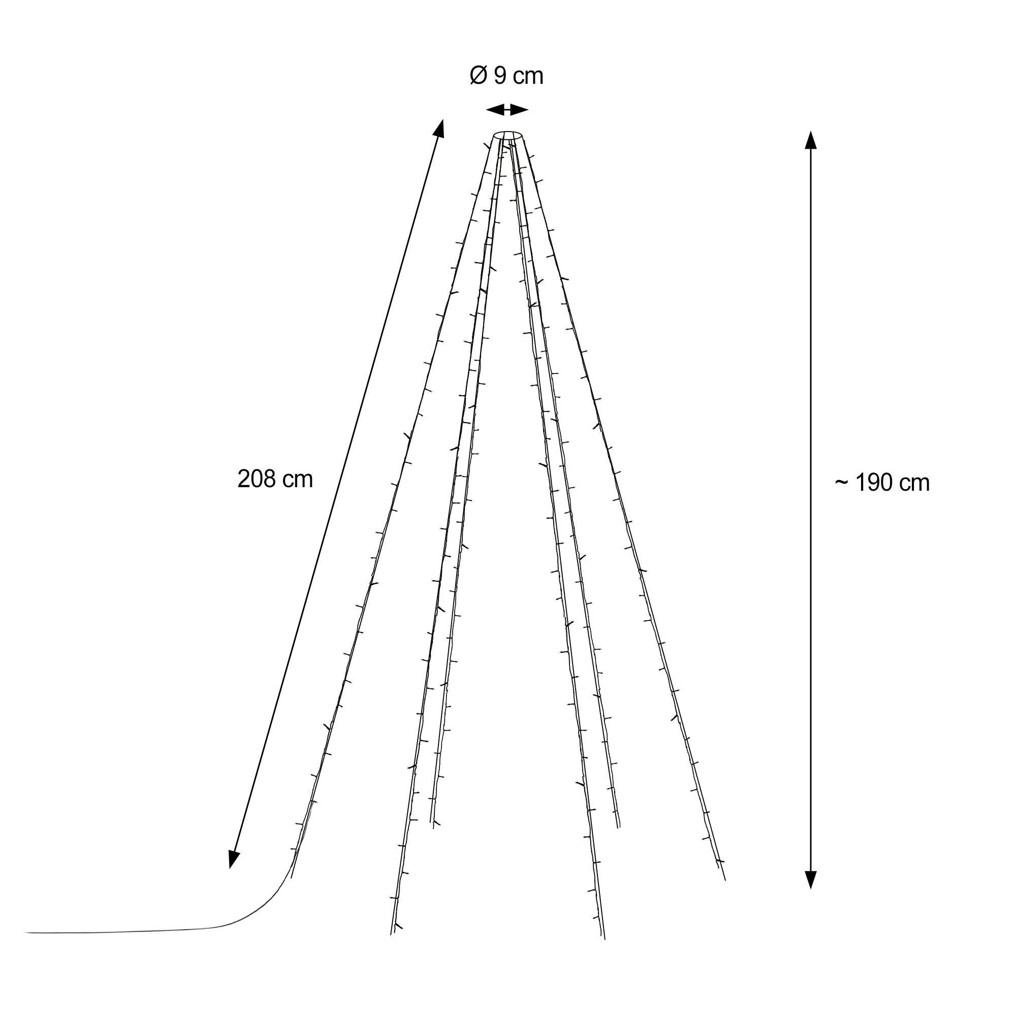 Ecd-Germany - Chaîne lumineuse de Noël pour mât drapeau guirlandes de lumières 2m à LED IP-44 - Imagen 6