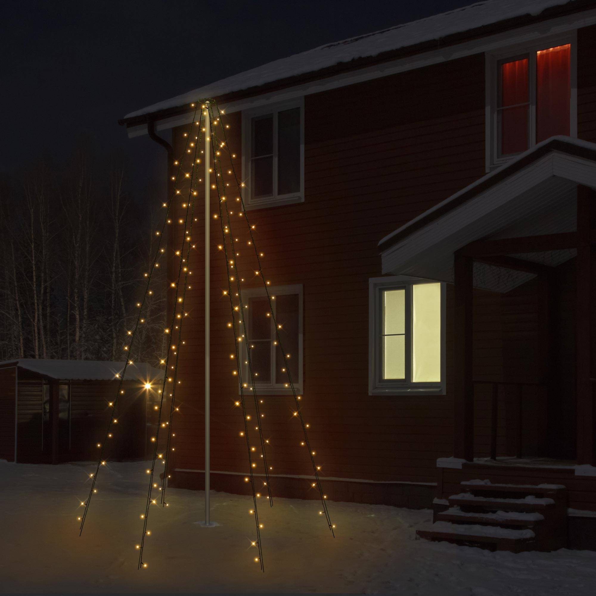 Ecd-Germany - Chaîne lumineuse de Noël pour mât drapeau guirlandes de lumières 2m à LED IP-44 - Imagen 1
