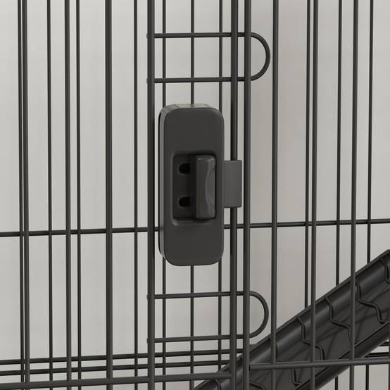 Cage pour petits animaux avec roulettes 114x75x50 cm, enclos pour animaux de compagnie avec 3 plateformes, 3 rampes et plateaux amovibles - Image 10