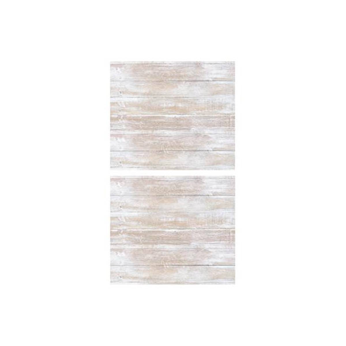 Lot de 2 Stickers Muraux "Bois" 70x80cm Blanc - Image 1