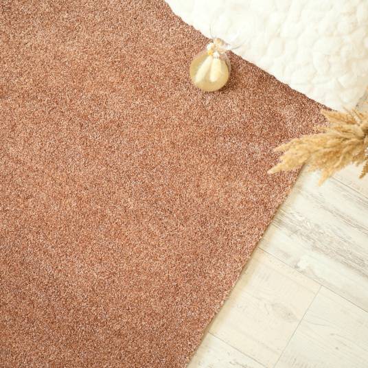 Decoweb - Tapis doux poils longs - Touch rose corail - Galon tabac - 120 x 170 cm - Decoweb - Image 3