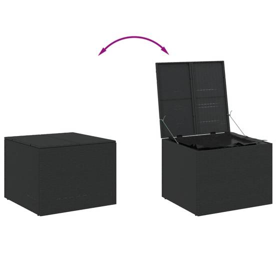 Coffre de rangement - Boîte de rangement extérieure - Coffre de jardin noir 291L résine tressée - Image 7