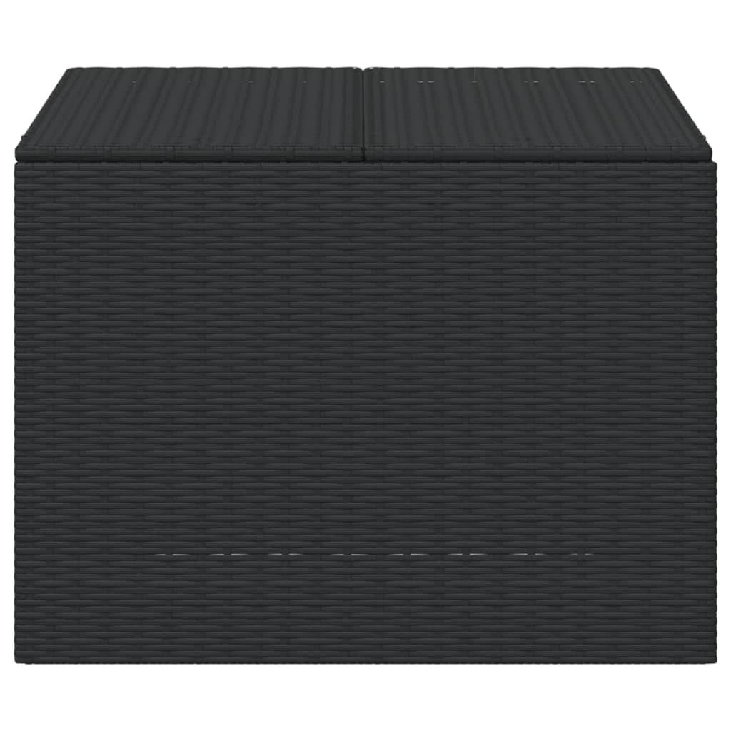 Coffre de rangement - Boîte de rangement extérieure - Coffre de jardin noir 291L résine tressée - Image 4