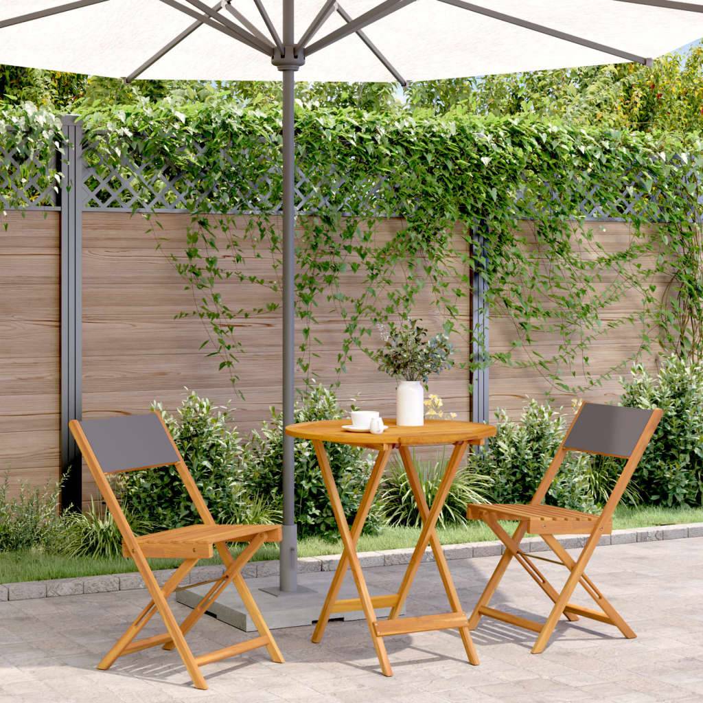 Maison Chic - Ensemble 3 pcs de bistro - Salon De Jardin - Mobilier extérieur anthracite tissu et bois massif MI472 - Image 2