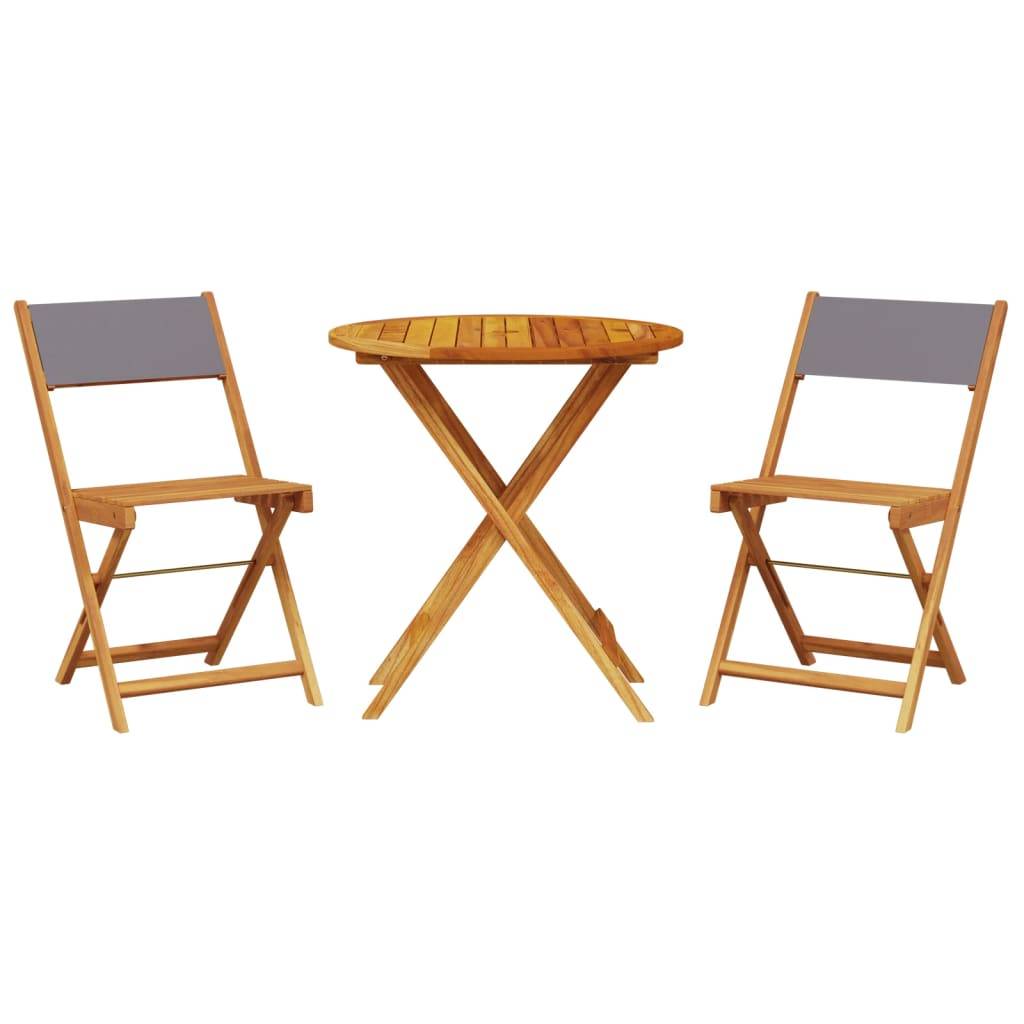 Maison Chic - Ensemble 3 pcs de bistro - Salon De Jardin - Mobilier extérieur anthracite tissu et bois massif MI472 - Image 1