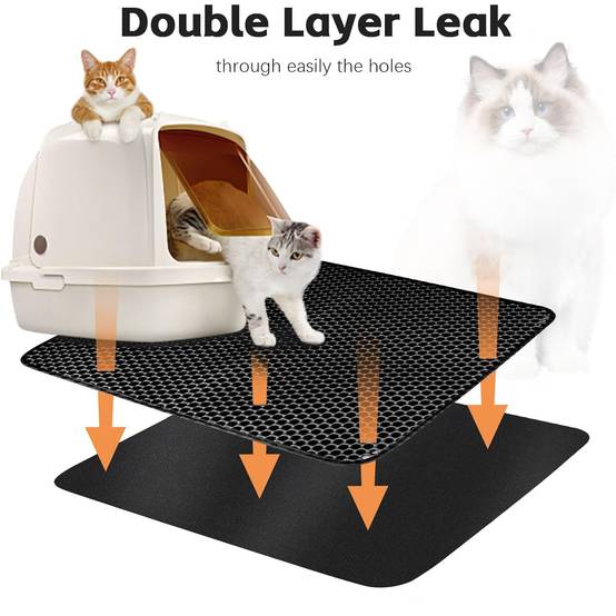 Tapis de Litière pour Chat à Double Couche en Nid d'Abeille - Image 2