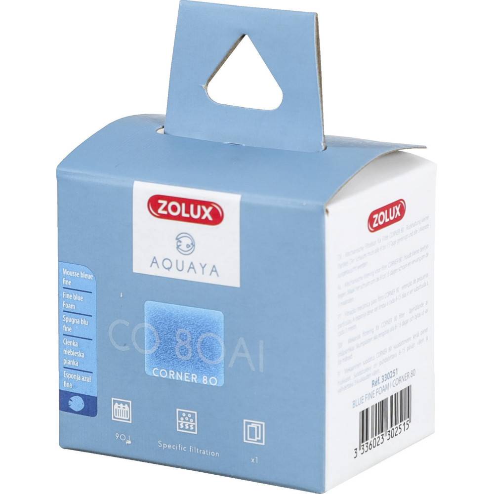 Zolux - Filtre pour pompe corner 80, filtre CO 80 Al mousse bleue fine x1. pour aquarium. - Image 2