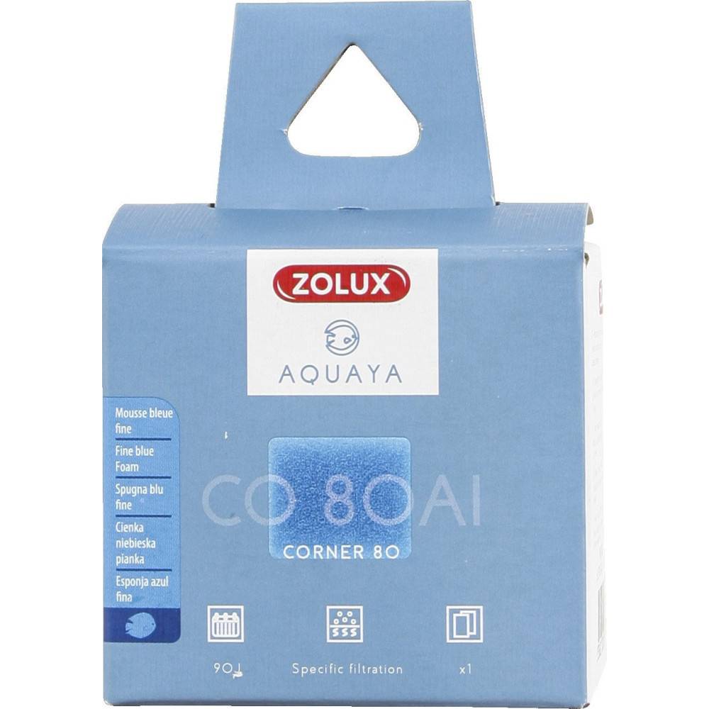 Zolux - Filtre pour pompe corner 80, filtre CO 80 Al mousse bleue fine x1. pour aquarium. - Image 1