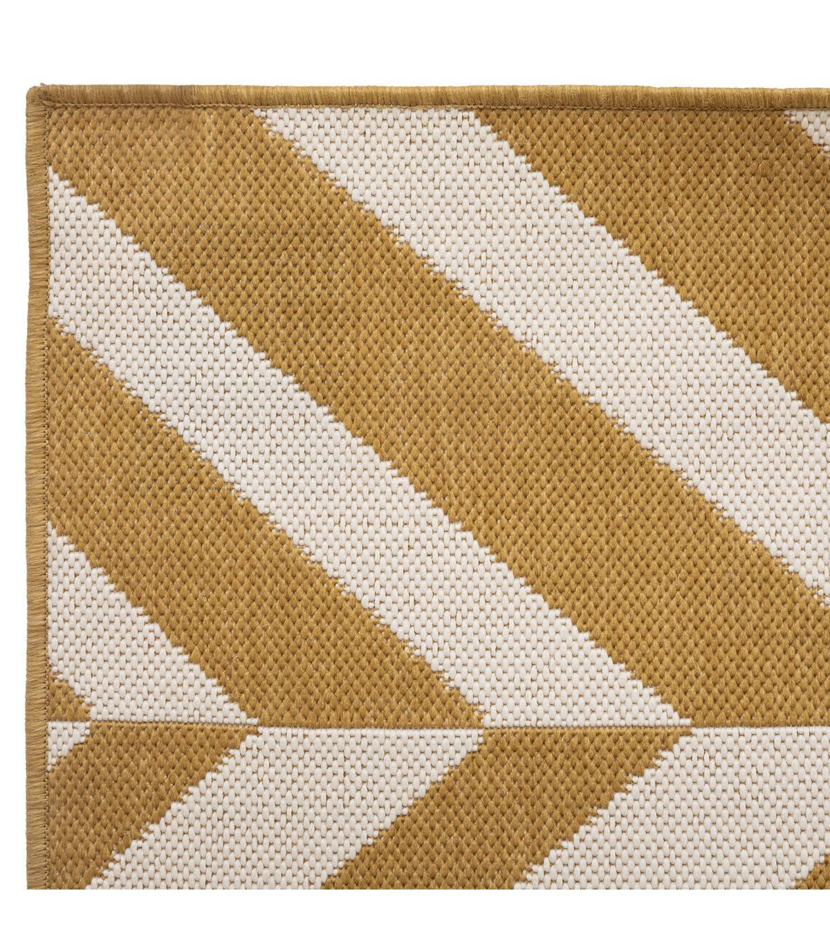 Tapis décoratif Jaune Ocre pour extérieur ou intérieur en polypropylène 150 x 230 cm - Image 2