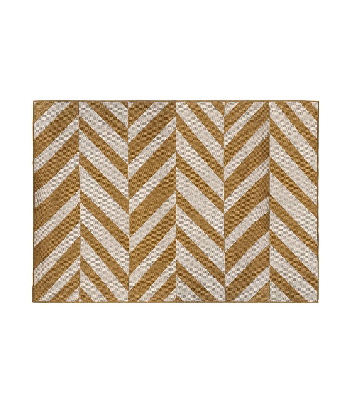 Tapis décoratif Jaune Ocre pour extérieur ou intérieur en polypropylène 150 x 230 cm - Image 1