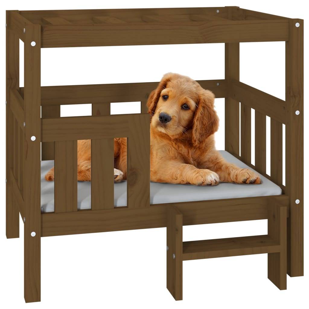 Vidaxl - Lit pour chien Marron miel 75,5x63,5x70 cm Bois de pin solide vidaXL 822380 - Imagen 4