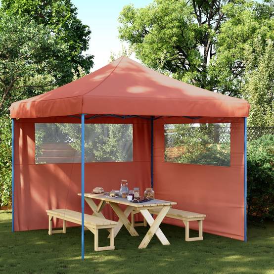 ComfortXL - Barnum Pop-Up 3x3 m Acier Tente Pliante avec 2 Côtés pour Réception Terre Cuite – ComfortXL Outdoor Living - Image 1