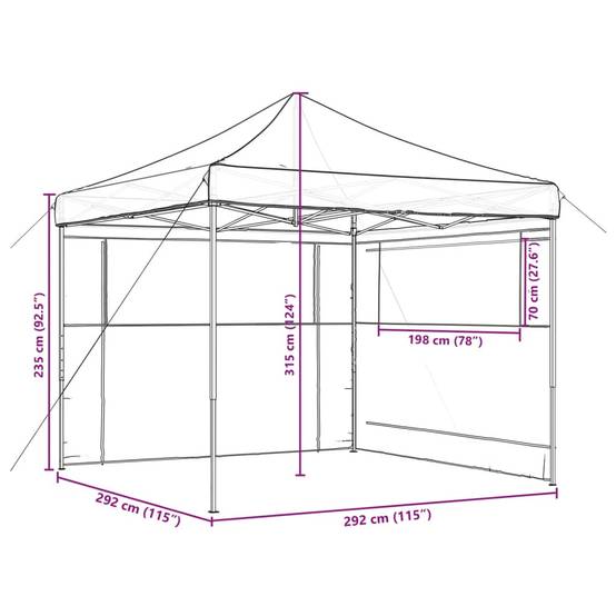 ComfortXL - Barnum Pop-Up 3x3 m Acier Tente Pliante avec 2 Côtés pour Réception Terre Cuite – ComfortXL Outdoor Living - Image 9