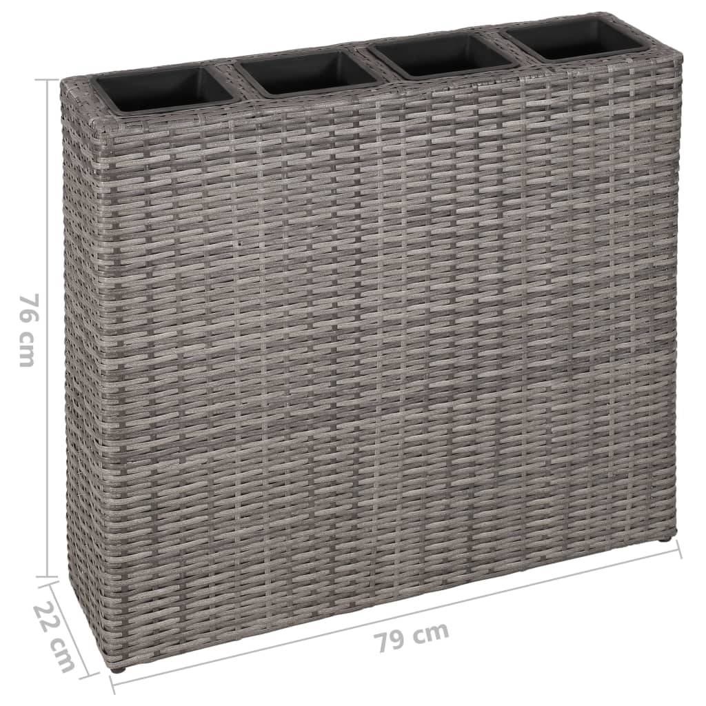 Helloshop26 - Jardinière lit surélevé plantes fleurs jardin avec 4 pots résine tressée gris - Imagen 6