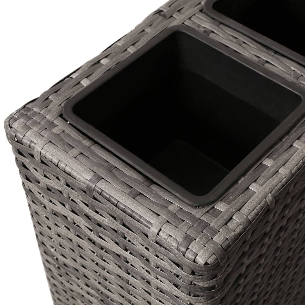 Helloshop26 - Jardinière lit surélevé plantes fleurs jardin avec 4 pots résine tressée gris - Imagen 5