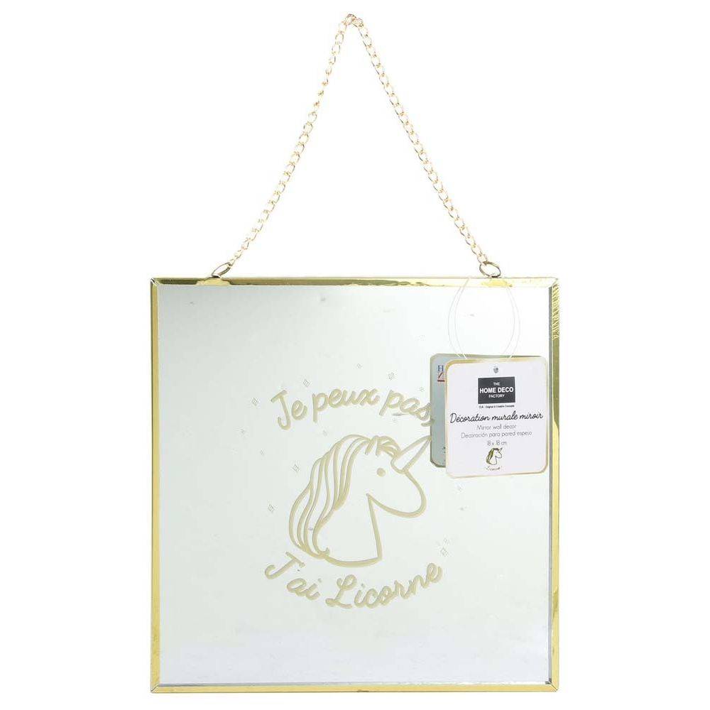 The Home Deco Factory - Miroir carré avec chainette licorne (Lot de 2) The Home Deco Factory - Imagen 3