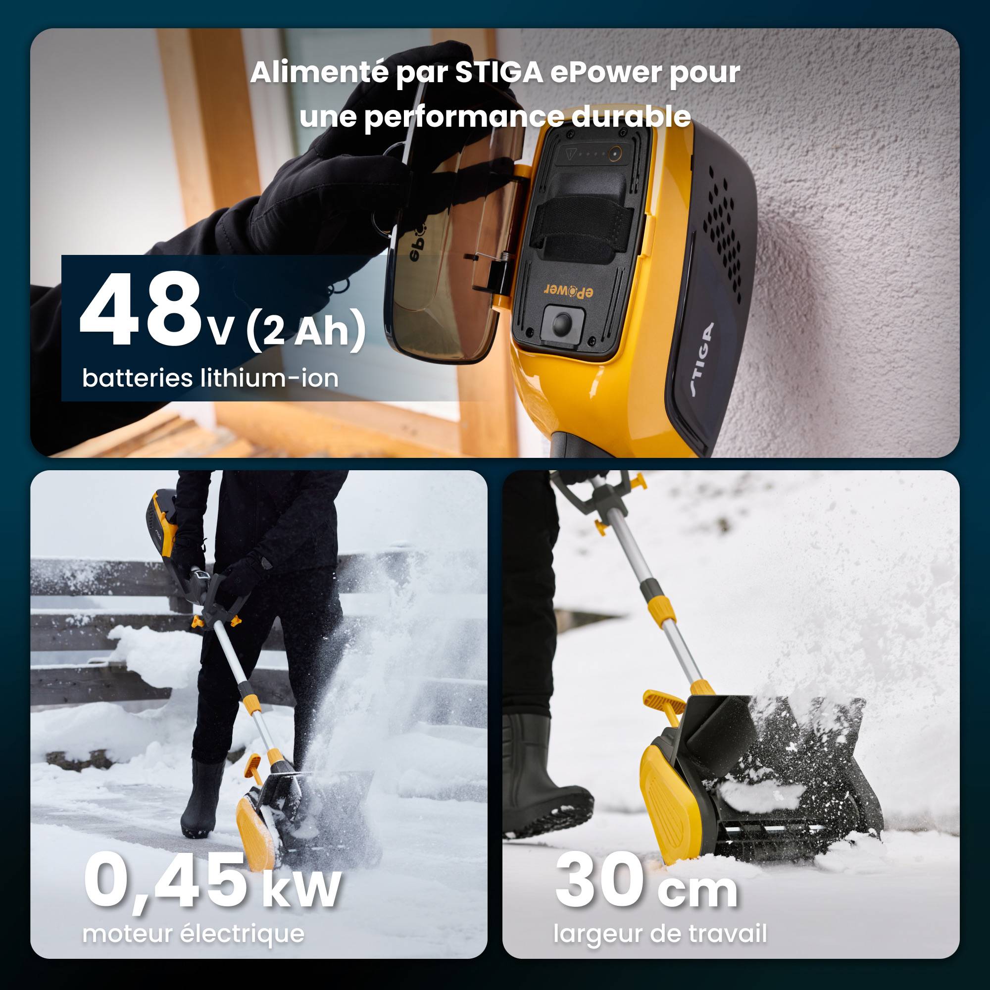 Stiga - Fraise à neige ST 300e Kit, fonctionne jusqu'à -20°, batterie 48V 2Ah - STIGA - Image 2