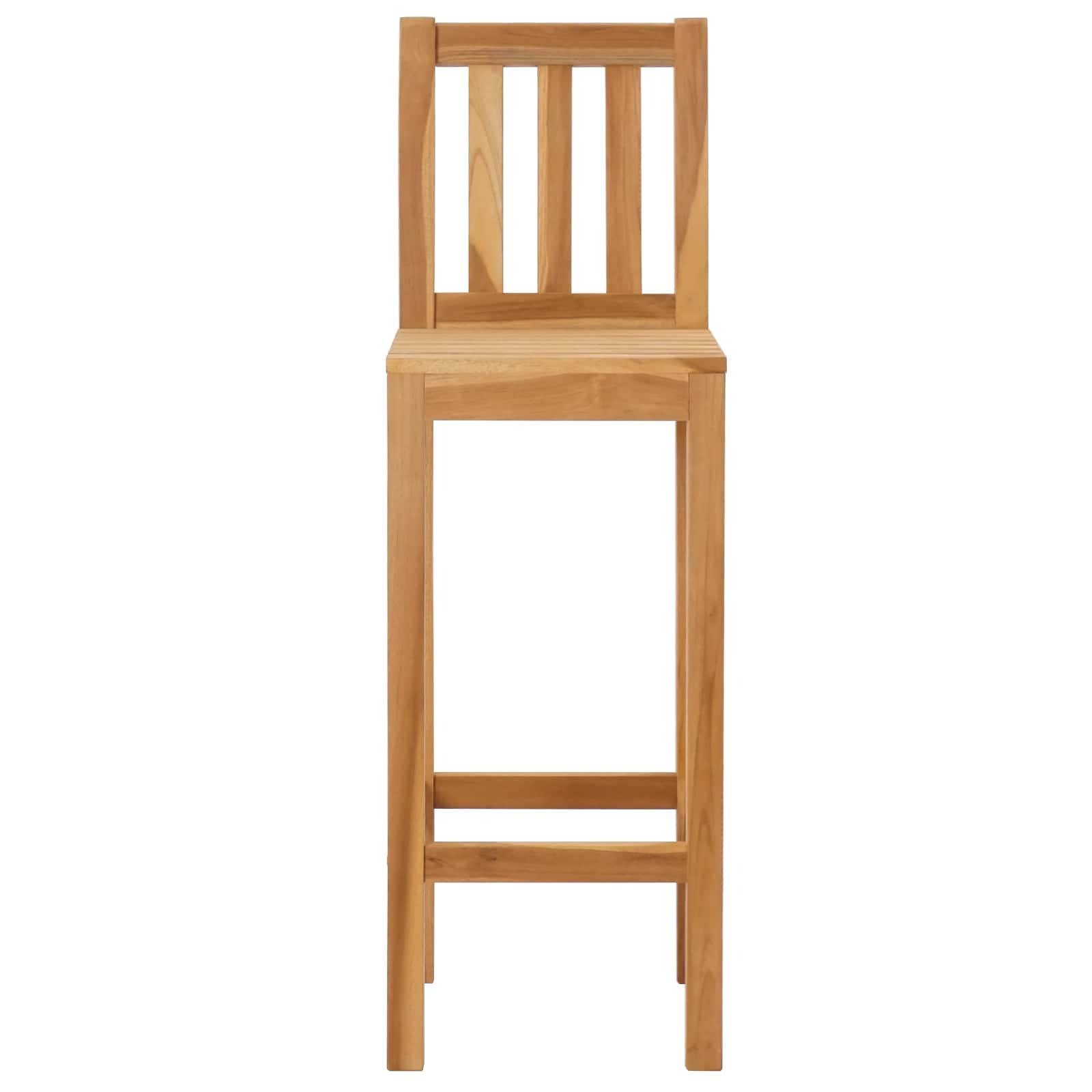 Tabourets de bar bois de teck naturel 35 x 45 x 110 cm - PANGIVO - Image 4