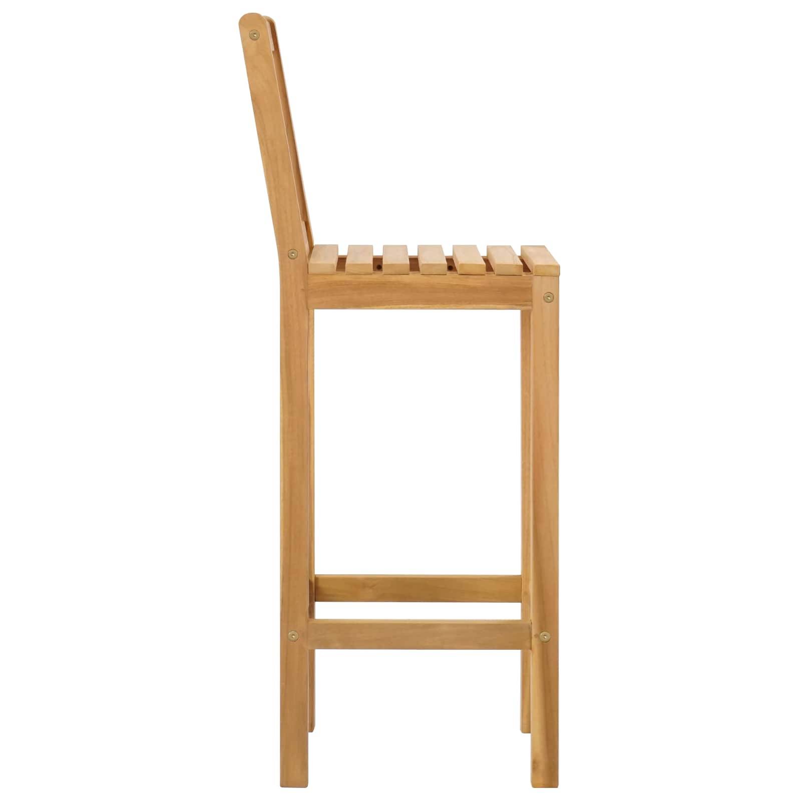 Tabourets de bar bois de teck naturel 35 x 45 x 110 cm - PANGIVO - Image 5