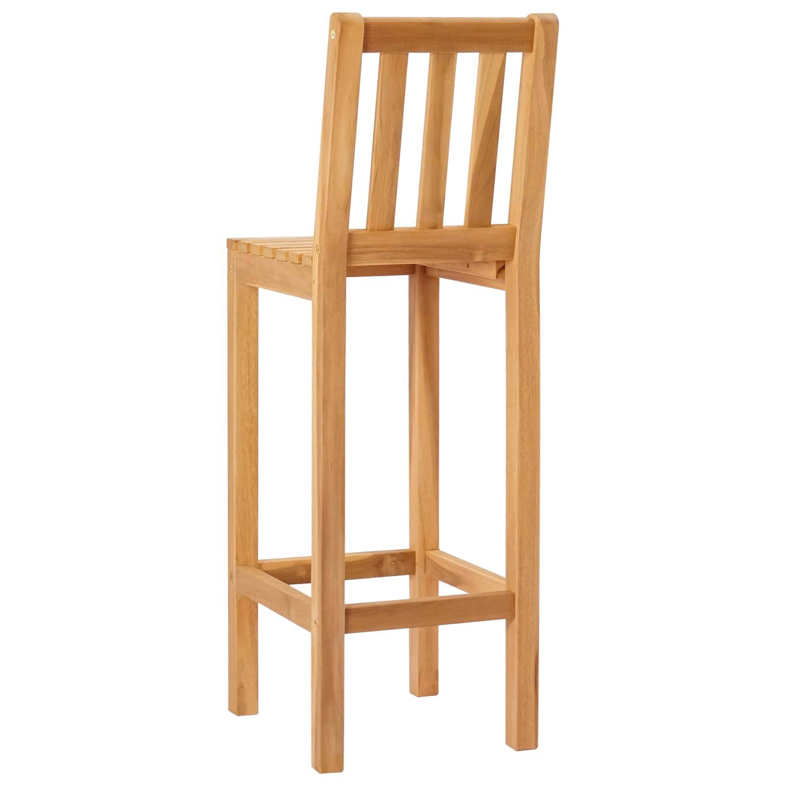 Tabourets de bar bois de teck naturel 35 x 45 x 110 cm - PANGIVO - Image 6