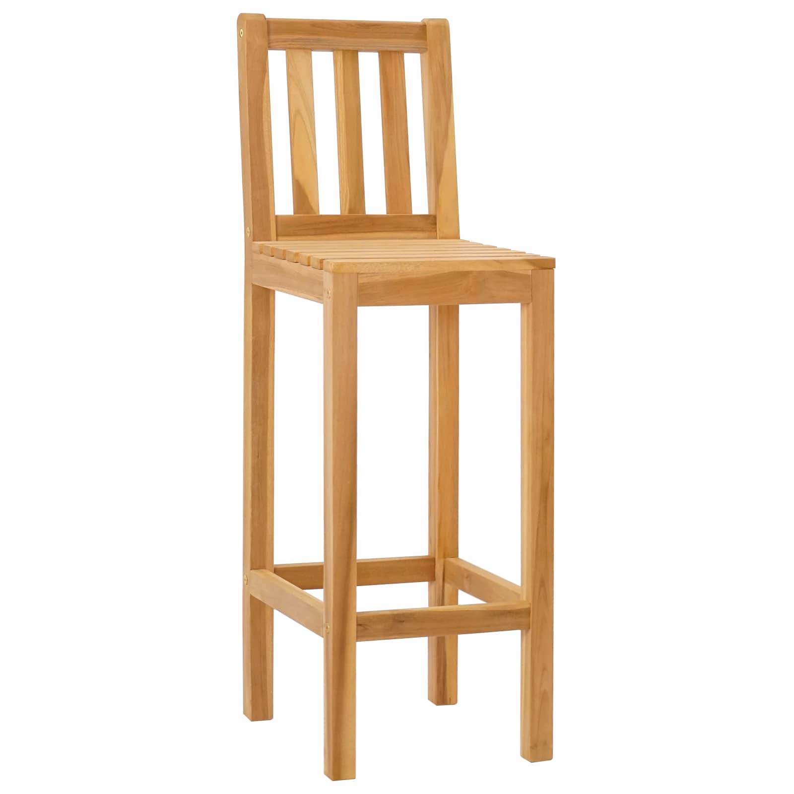 Tabourets de bar bois de teck naturel 35 x 45 x 110 cm - PANGIVO - Image 3