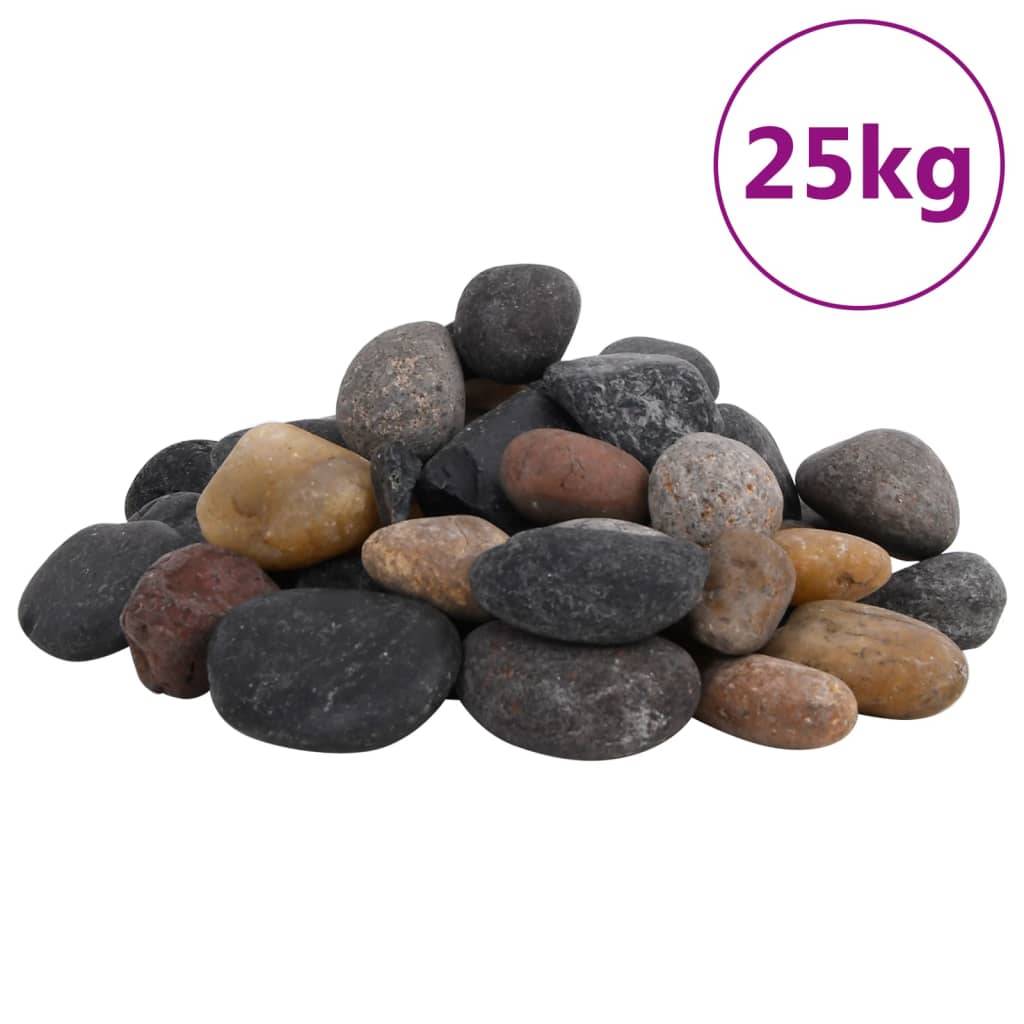 Gros Galets Décoratifs Multicolores pour Jardin Paillage Déco Bassin 5-8 cm 25 kg - ComfortXL Outdoor Living - Image 1