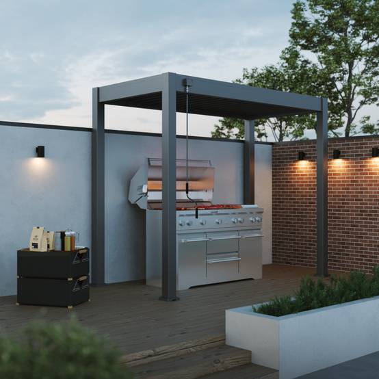 Ombrea - Pergola Barbecue Ombréa 3x1,5M autoportante - Anthracite - Image 1