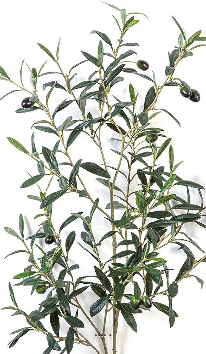 Artificielles - Branche d'olivier artificiel H 105 cm avec 306 feuilles tissu + 12 Olives D 40 cm - Image 3