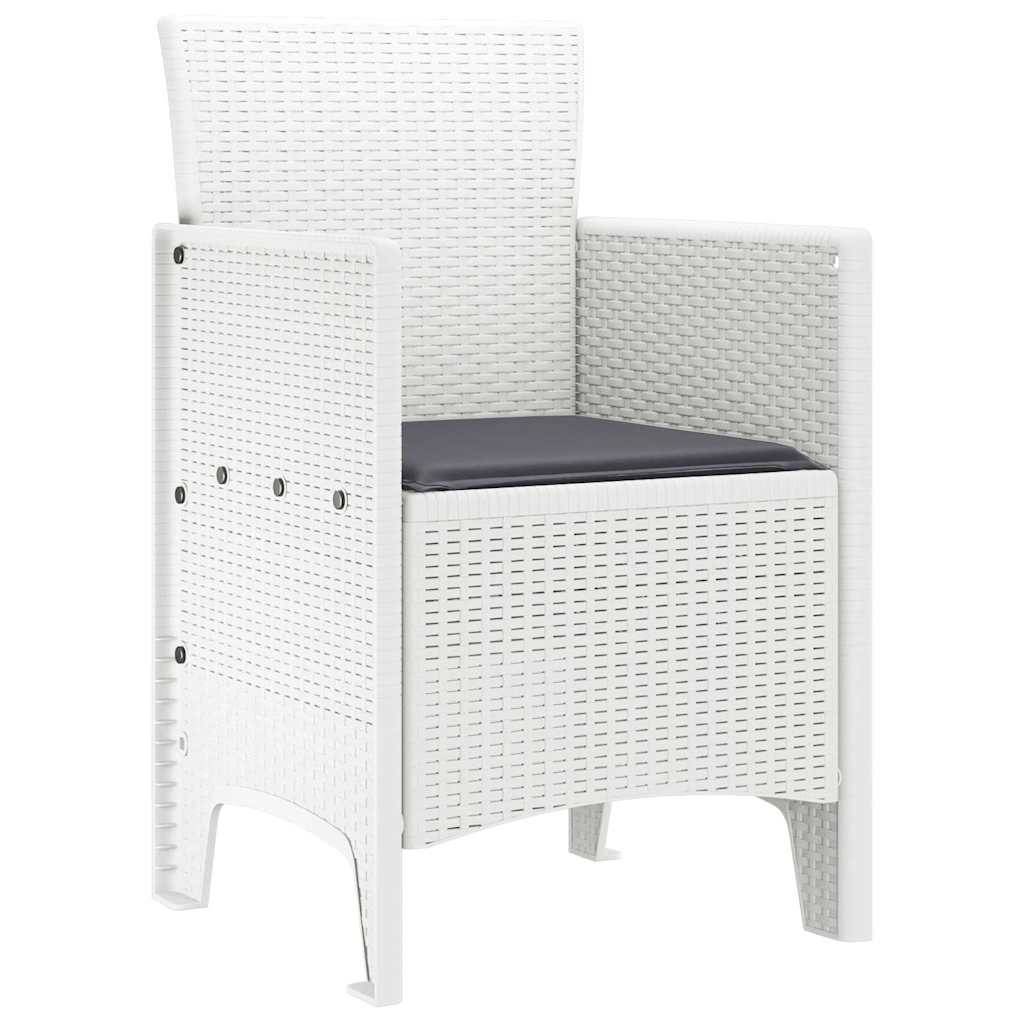 Lot De 2 Chaises De Jardin - Fauteuils De Jardin Blanc 53 x 49 x 85 cm PP - Image 4