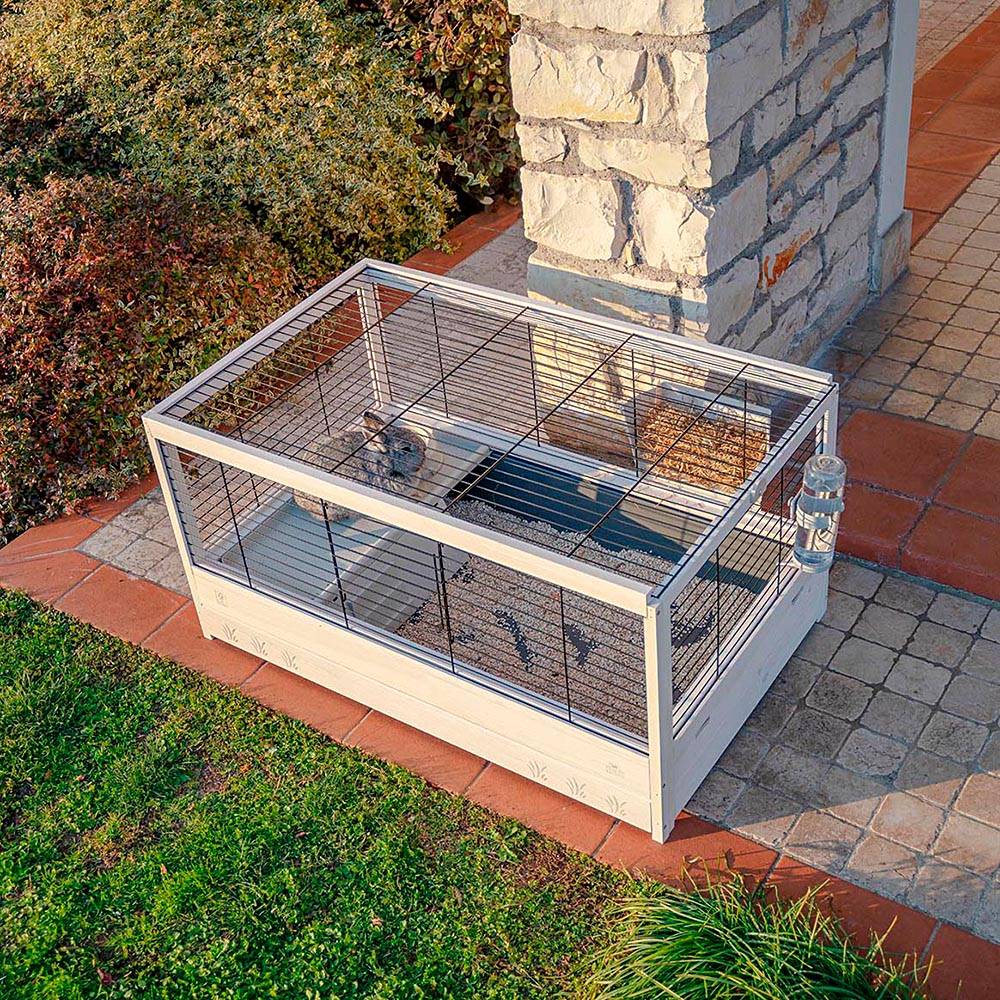 Ferplast - Ferplast Cage en bois FSC pour lapins ARENA 100, pour cochons d'inde, accessoires inclus - Imagen 5