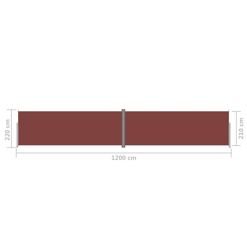 Helloshop26 - Auvent paravent store brise-vue latéral rétractable de patio jardin terrasse balcon protection visuelle écran 220 x 1200 cm marron - Imagen 6